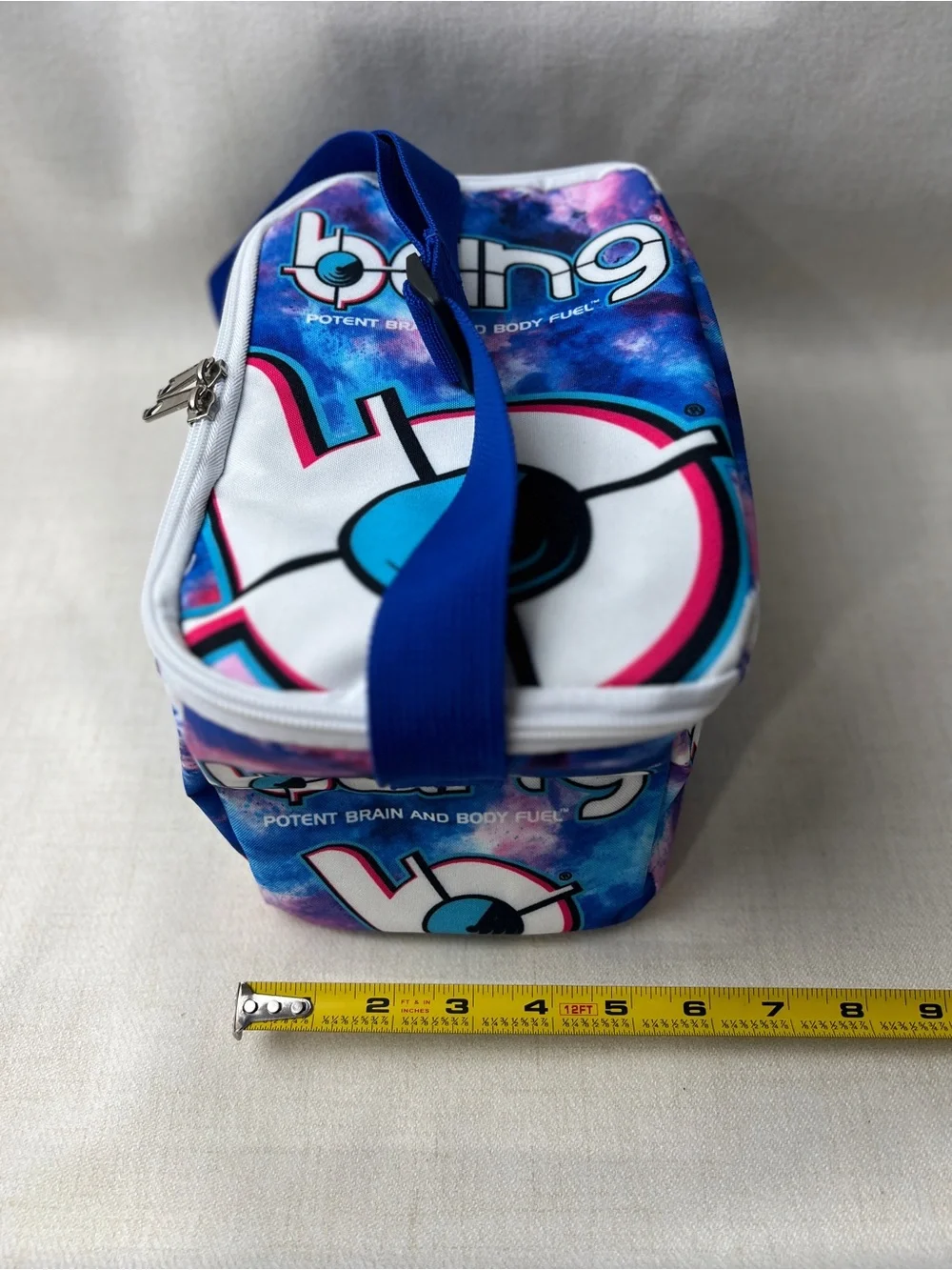 Bang Energy Galaxy Print Insulated Lunch Bag Cooler Blue Pink
